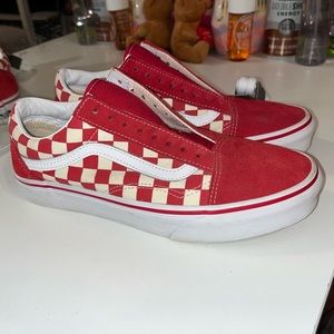 Red Checkerboard Vans (With New Shoelaces Included!!!)